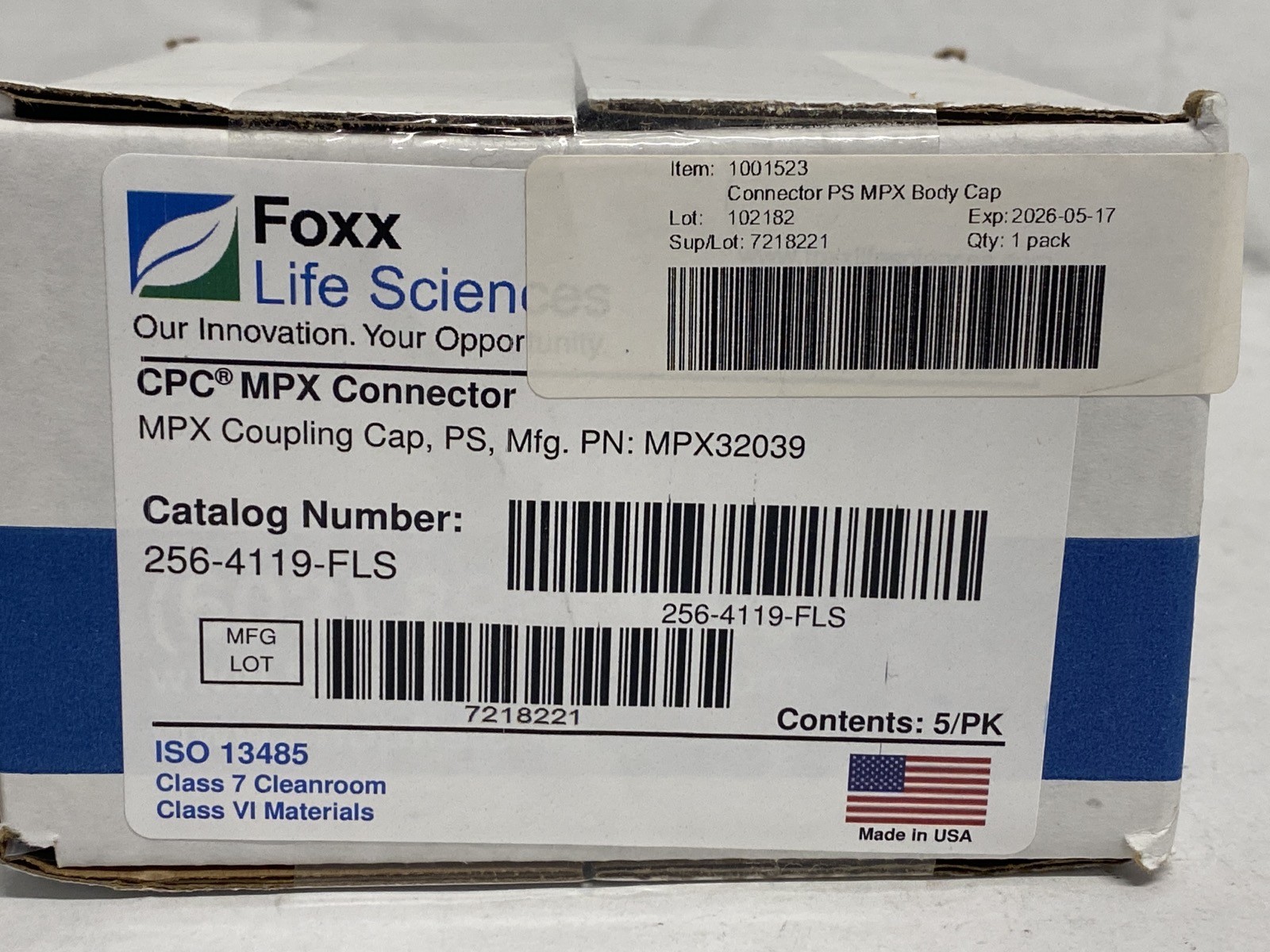 New (5/Pk) FOXX CPC Polystyrene MPX Coupling Cap Connector MPX17803