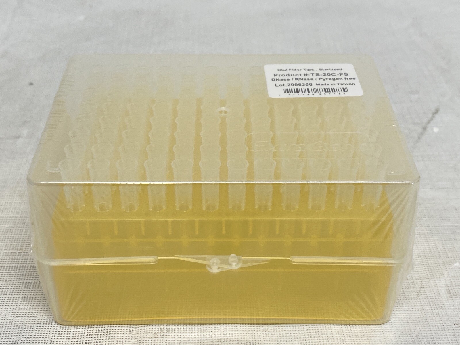 (864) EXTRAGENE 20uL Filter Pipette Tips 50mm 9x 96/Rk Yellow TS-20C-FS