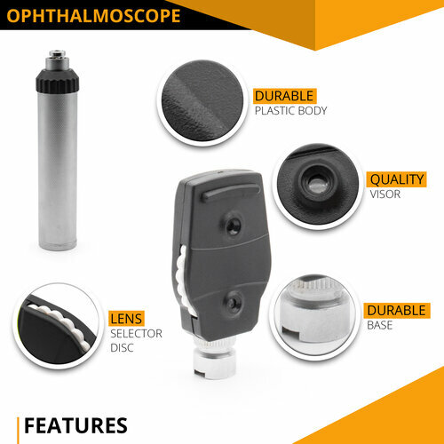 New Oto/Opthalmo Scope Examination LED Diagnostic ENT Set Black Student/General