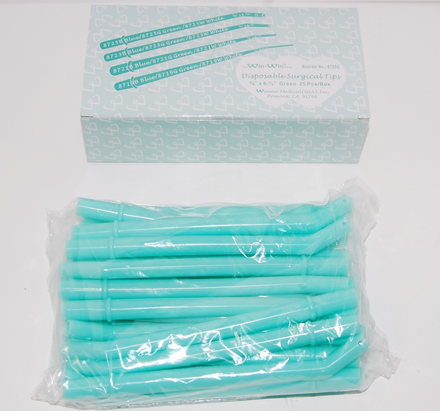 Winner GREEN 3/8 x 6-1/4 Dental Disposable Surgical Tips NIB 250 Count