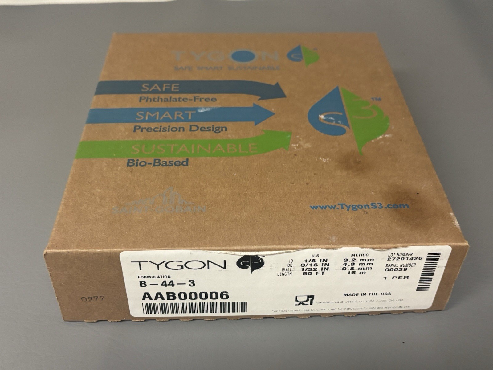 TYGON AAB00006 B-44-3 1/8″ ID 3/16″ OD Clear Flexible PVC Tubing 50 FT