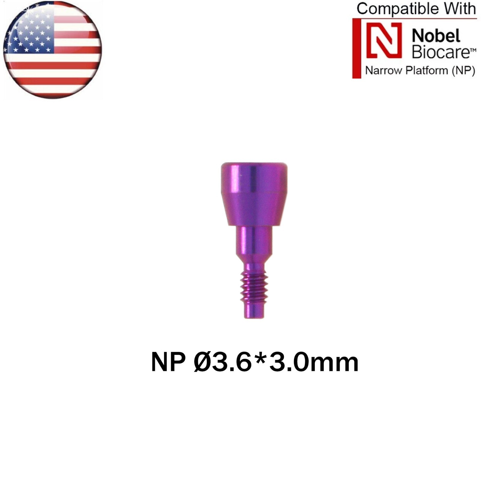 US NOBEL Dental Healing Abutment Cap NP Fits Nobel Biocare Active Dia Ø3.5 ∅5.0