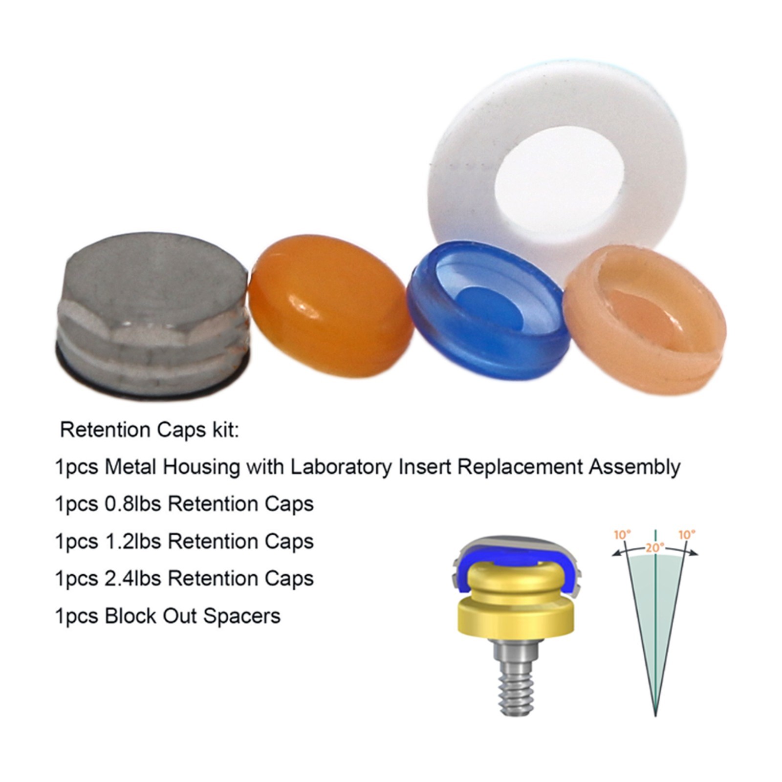 Hiossen ET Standard Locator Abutment 1.0-7.0mm GH Overdenture Dental Attachment