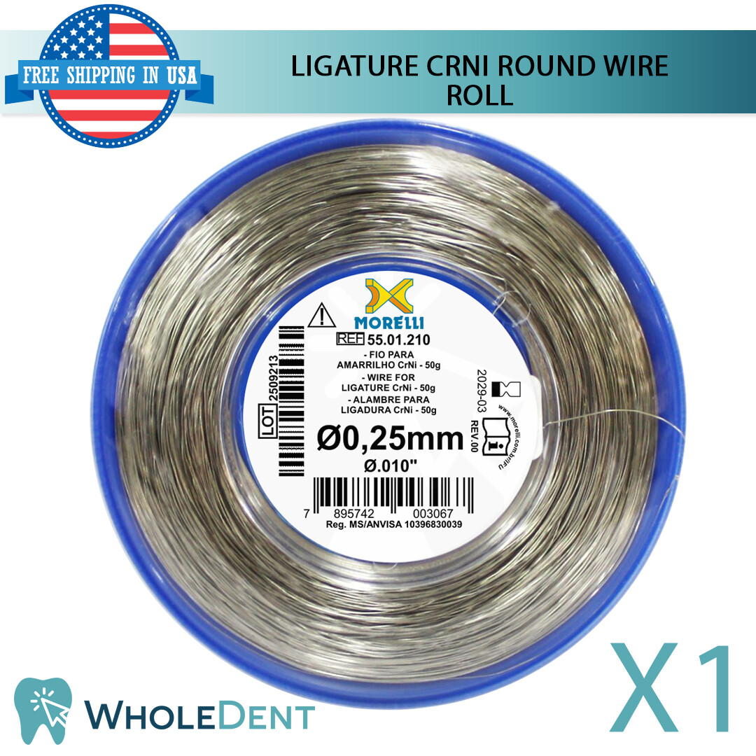 Orthodontic Dental CrNi Ligature Round Wire Roll Stainless Steel .25mm /.010″