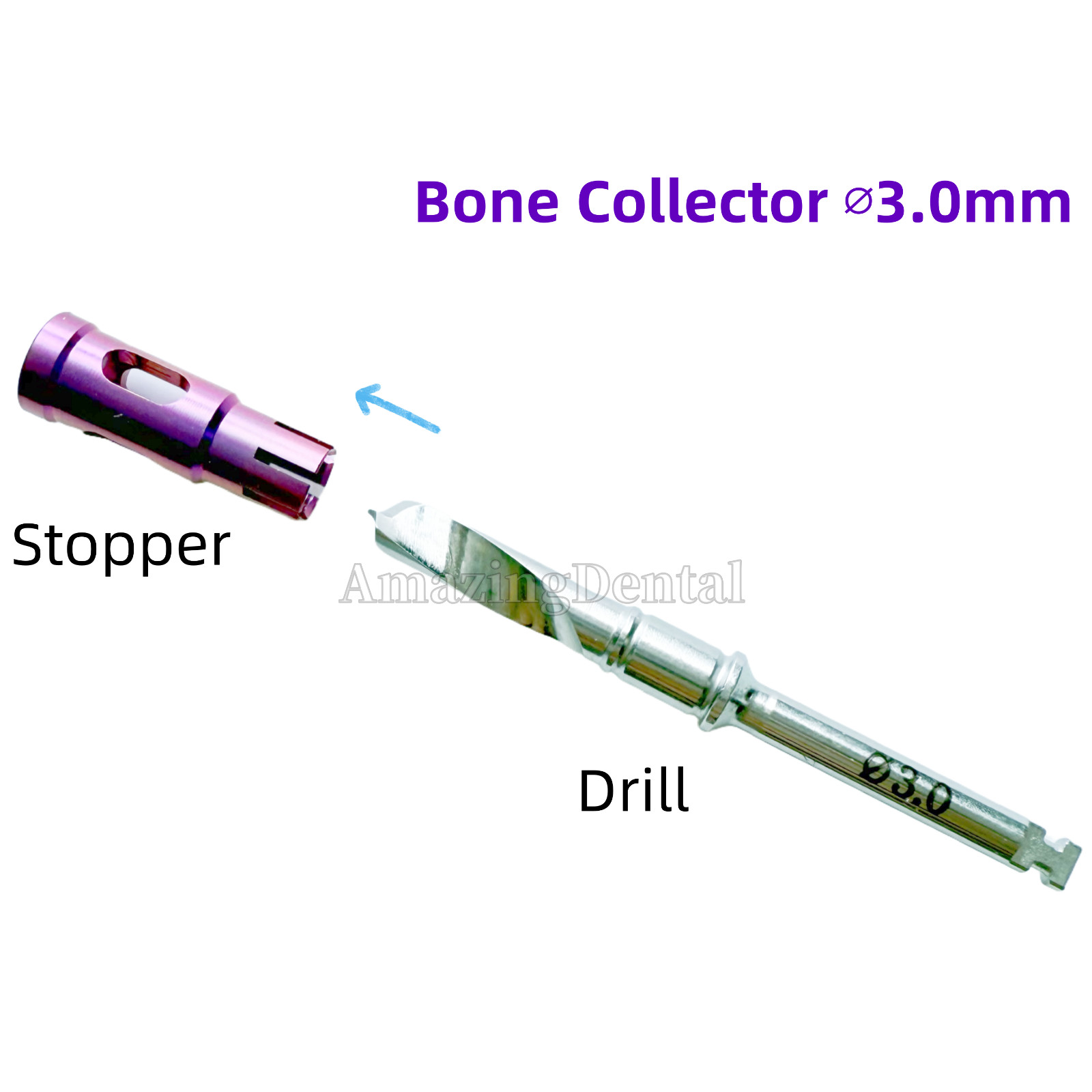 Dental Never Loss Bone Collector Drills Implant Stopper Self Bone Powder Harvest