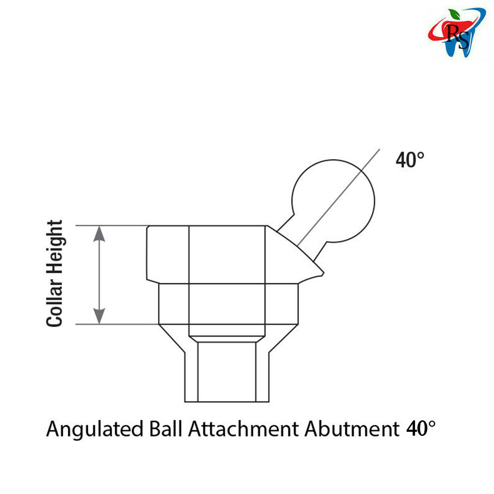 1x Kit Angulated 40° Ball Attachment Soft Silicone Cap Metal Cap Isolate Ring