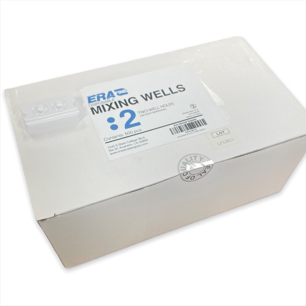 ERAFINE Dental Dentist Disposable Mixing Wells 2 Hole Markings 2-wells 500pcs/Bx