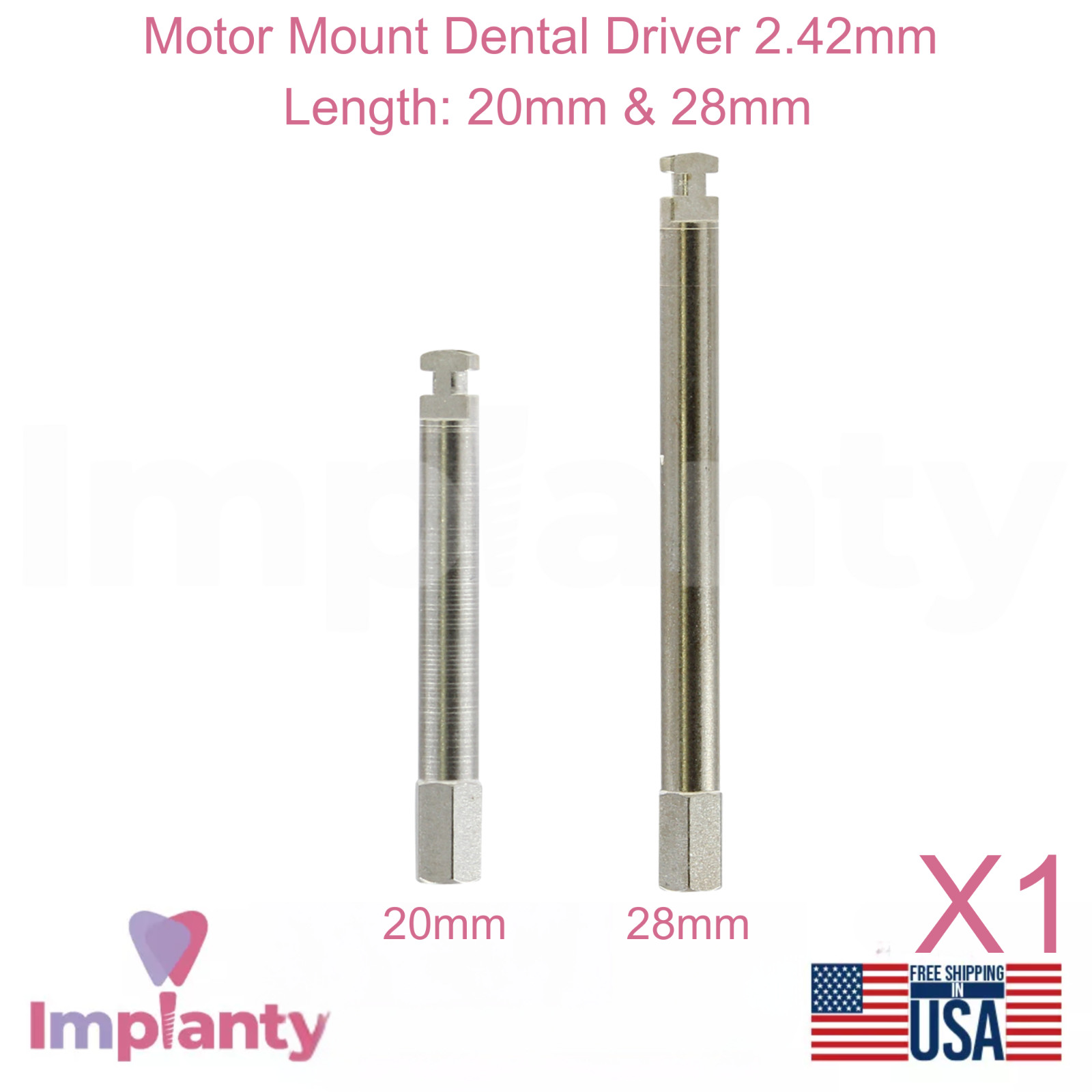 1x Dental Motor Mount Driver Int Hex 2.42mm System Stainless Steel Tool