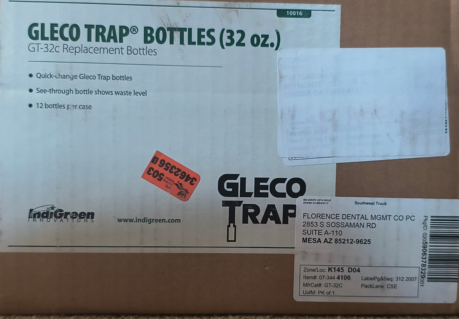 Gleco Trap GT-32C 32oz Replacement Bottles Plaster Dental Pottery Trap 11 Pack
