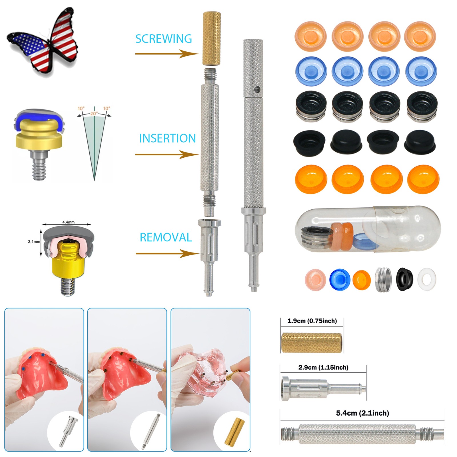 US Zest Attachment Locator Abutment Internal Conical Connection for NobelActive