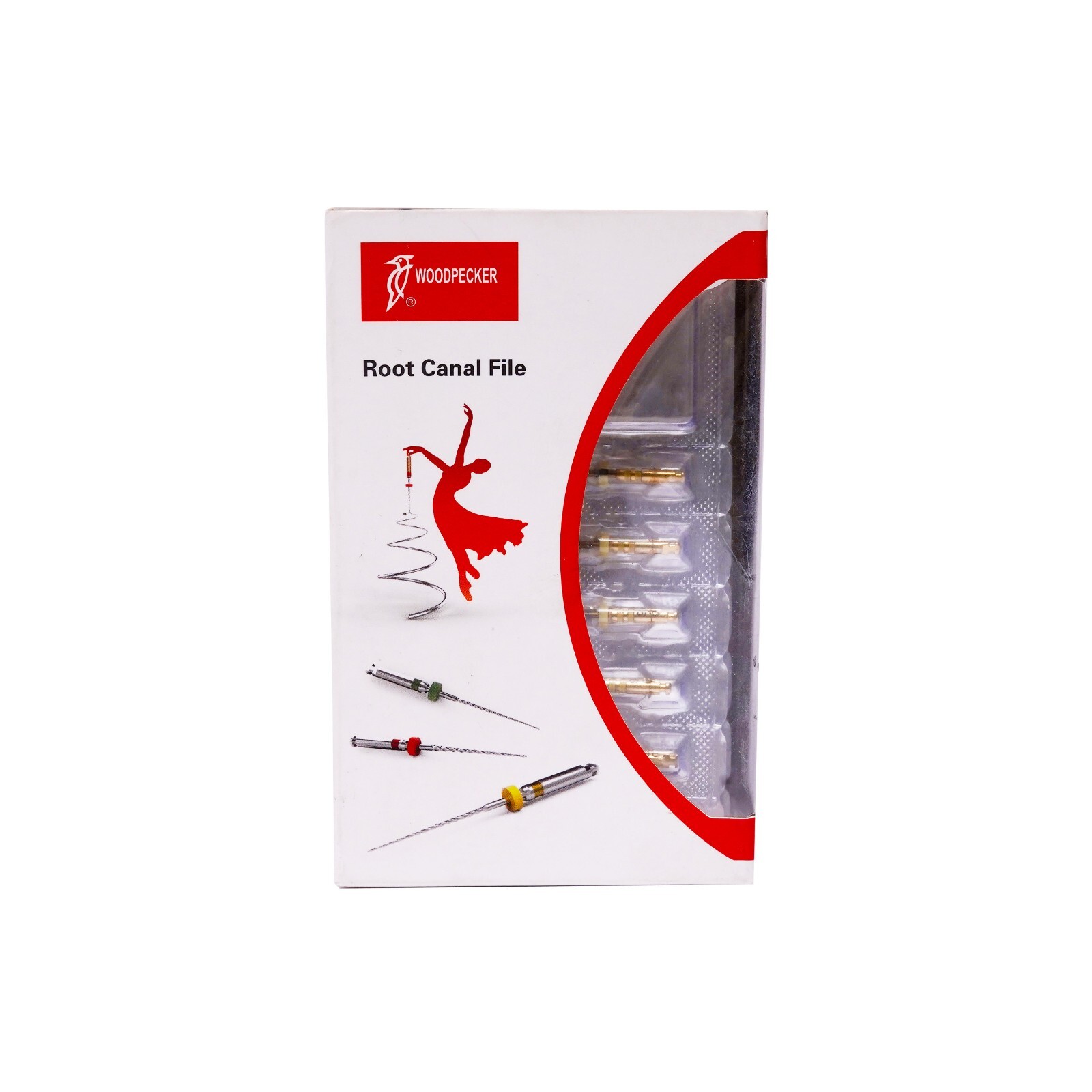 Dental Woodpecker Endo Plus Ni-Ti Root Canal 6 Files Pack Assorted 25mm Length