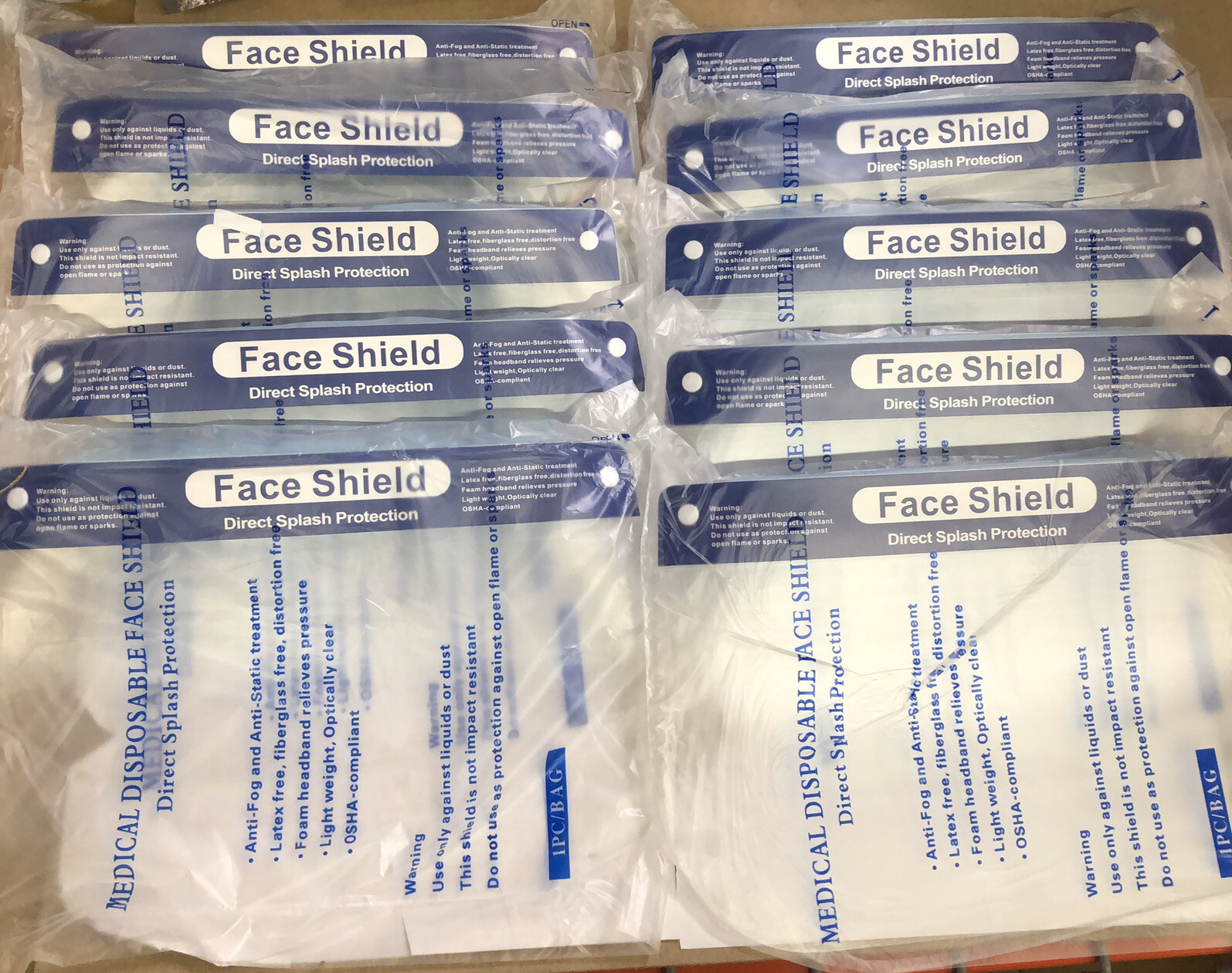 10pcs Safety Full Face Shield Clear Protector Work Medical Dental US Seller