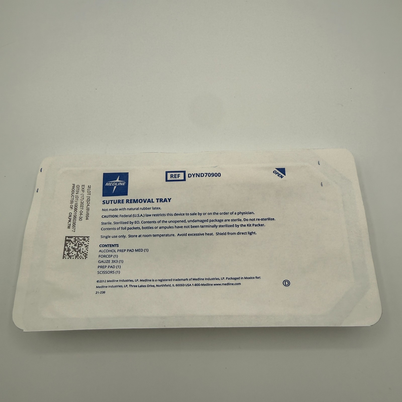 Skin Suture Removal Sterile Tray 1 count Exp. 04/30/27 New & Sealed (A10-54)