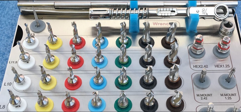 Implant Integral Stopper Drills 35 Pcs & 10 Drivers and Keys 45 Pcs Complete kit