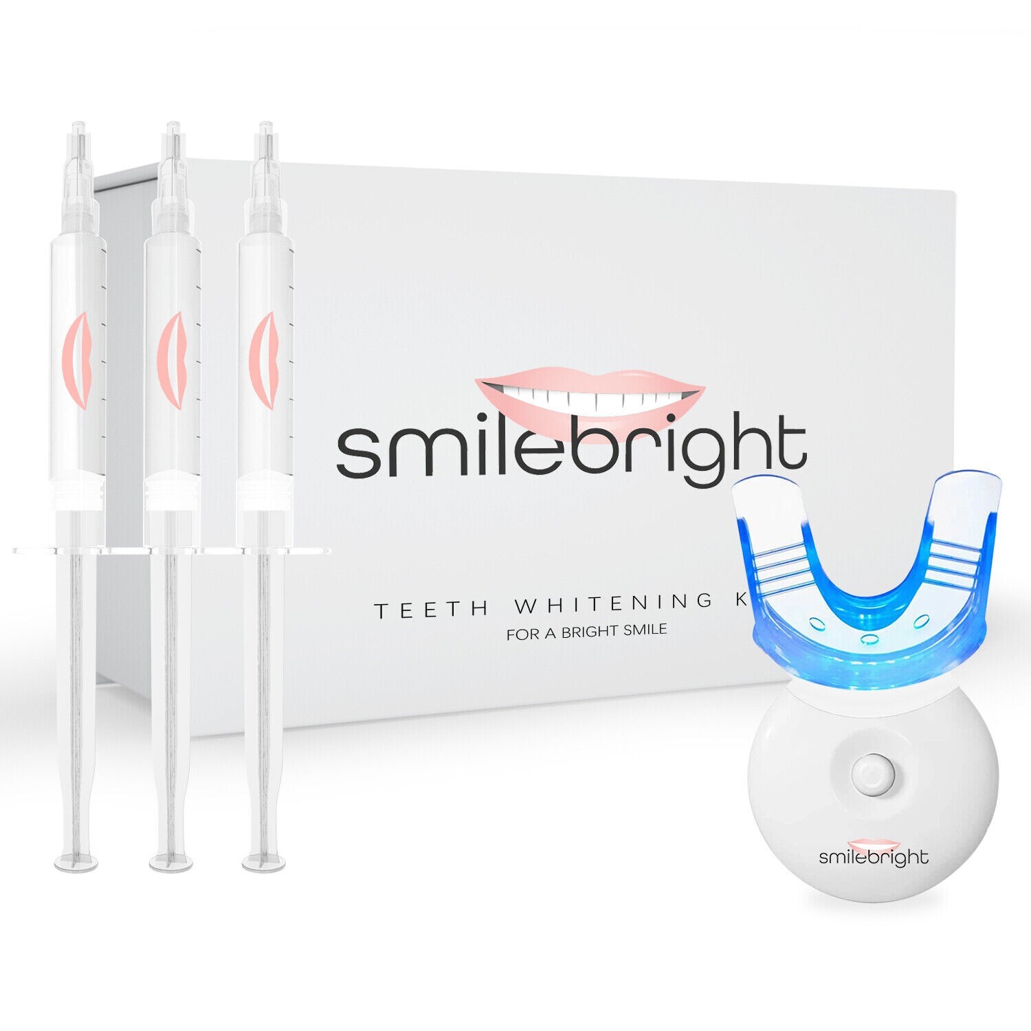 SmileBright Peroxide Teeth Whitening LIGHT Kit with 3 syringes & bleaching trays