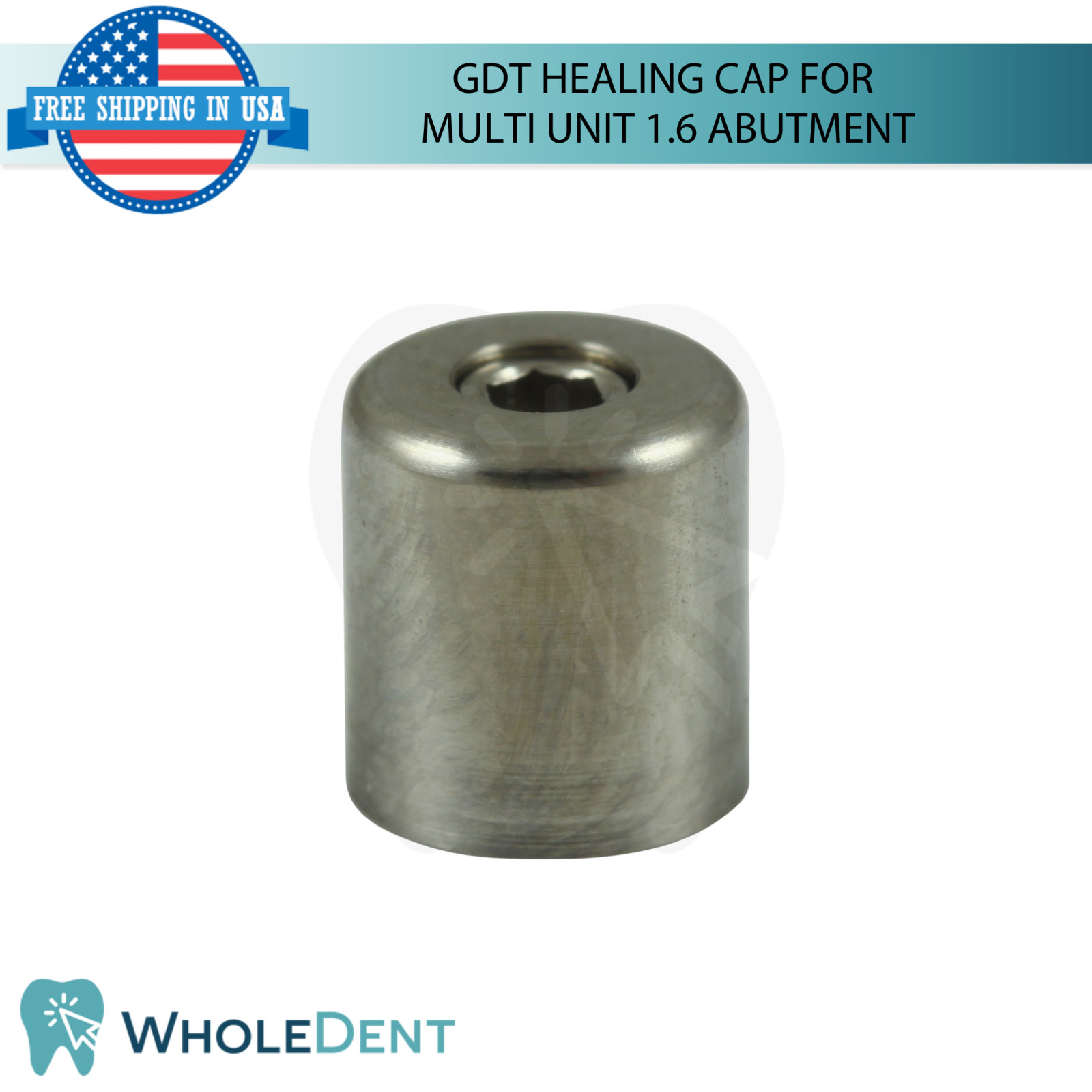 1x Dental Titanium Healing Cap Ø5.0mm Multi Unit 1.6mm Prosthetic System