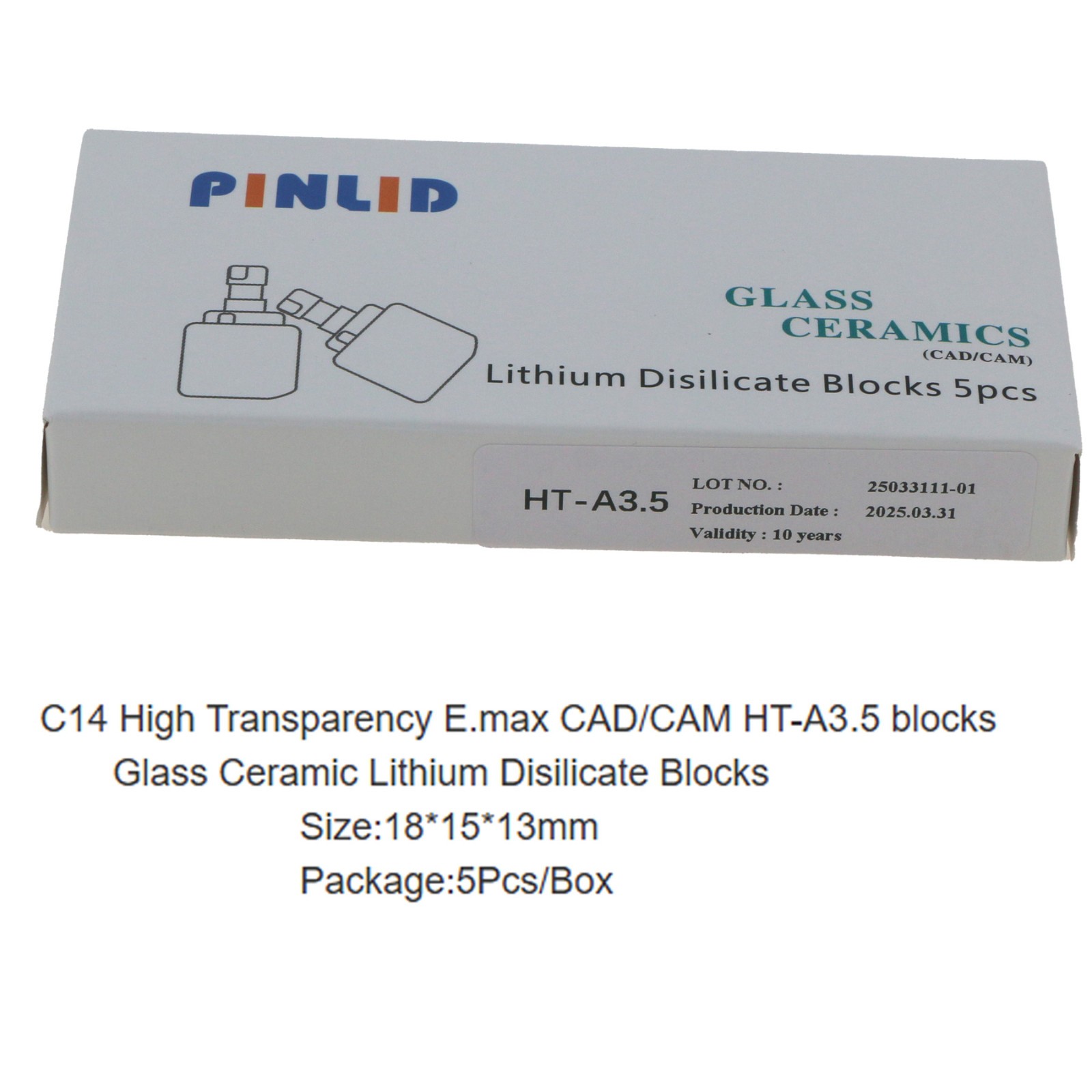 US Dental C14 Ceramic Block Lithium Disilicate E.max Cerec CAD CAM HT A3.5 Block