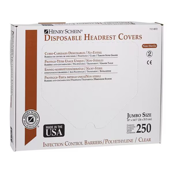 250 x Henry Schein Disposable Headrest Covers Infection Control Barriers Jumbo