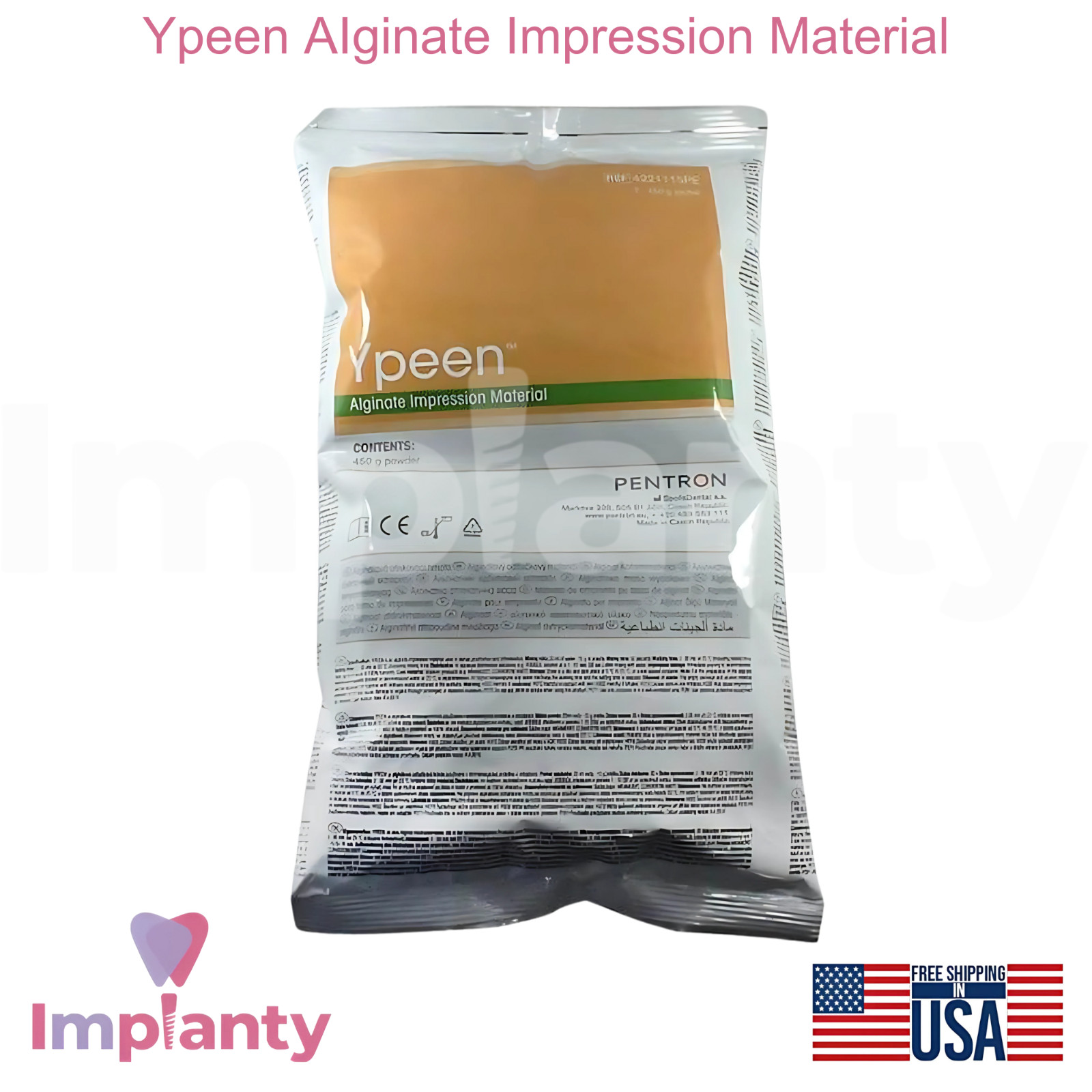 Ypeen AIginate Dental Universal Impression Material 450g Handmix Fast Set