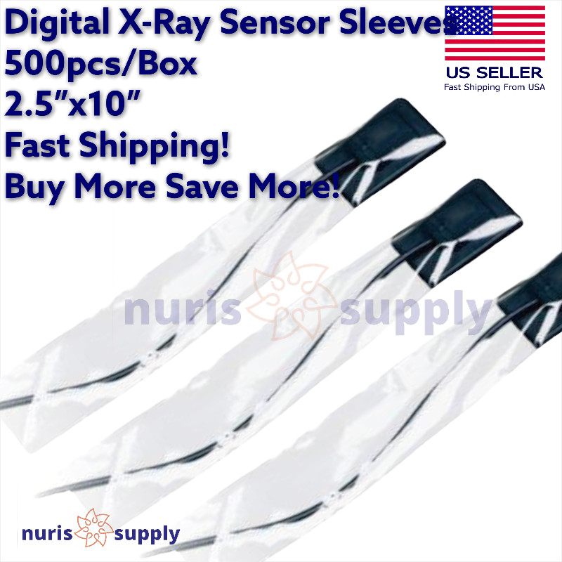 Digital X-Ray Sensor Sleeves Film Clear Poly 2.5″x10″ Size#2 500pcs/Box