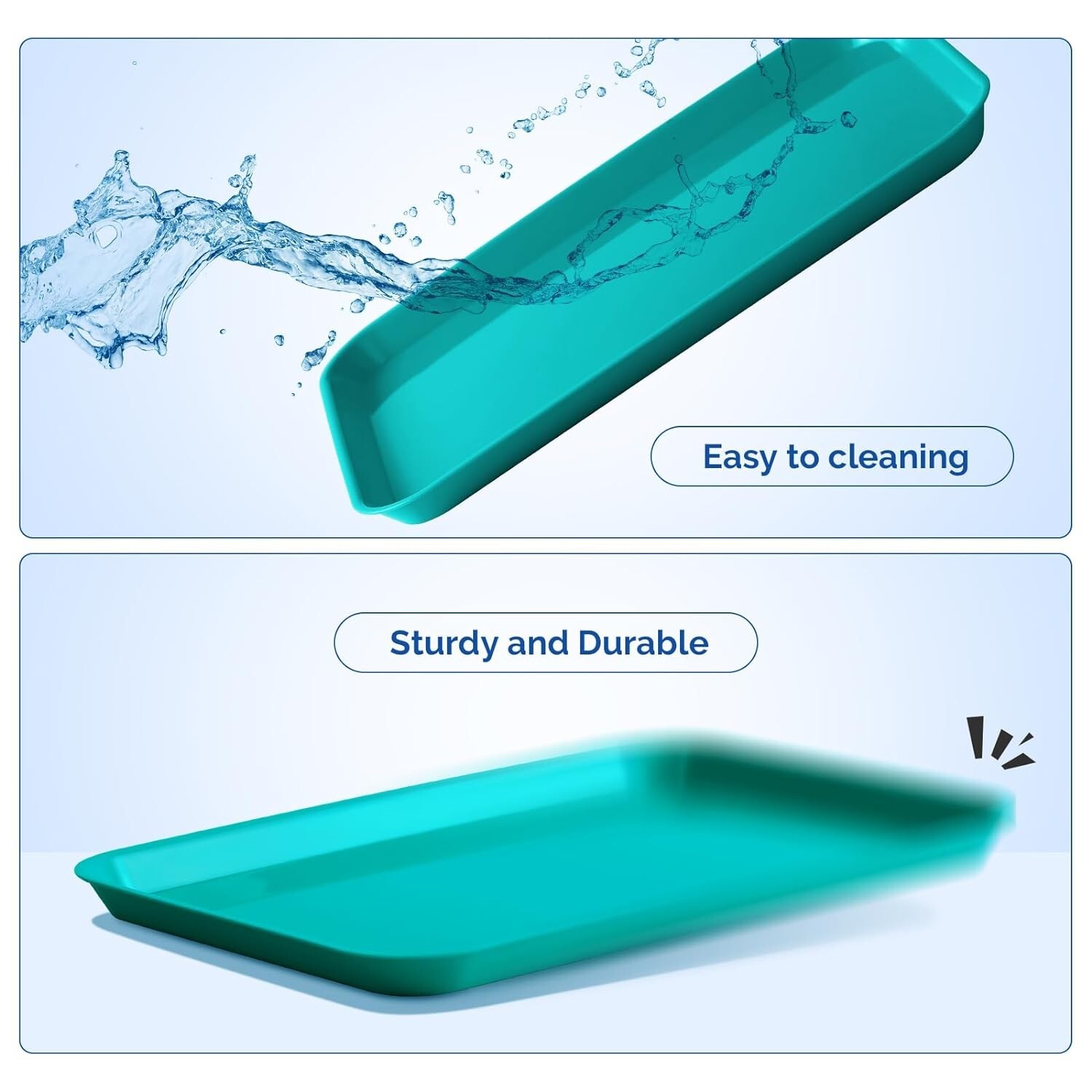 20Pcs Dental Trays Autoclavable Procedure Flat Trays Size B 13.25X9.75″, Teal