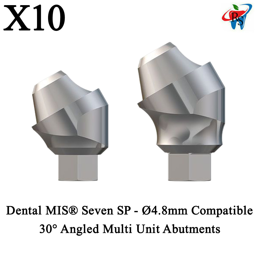 10x Dental MIS® Seven SP – Ø4.8mm Compatible 30° Angled Multi Unit Abutments