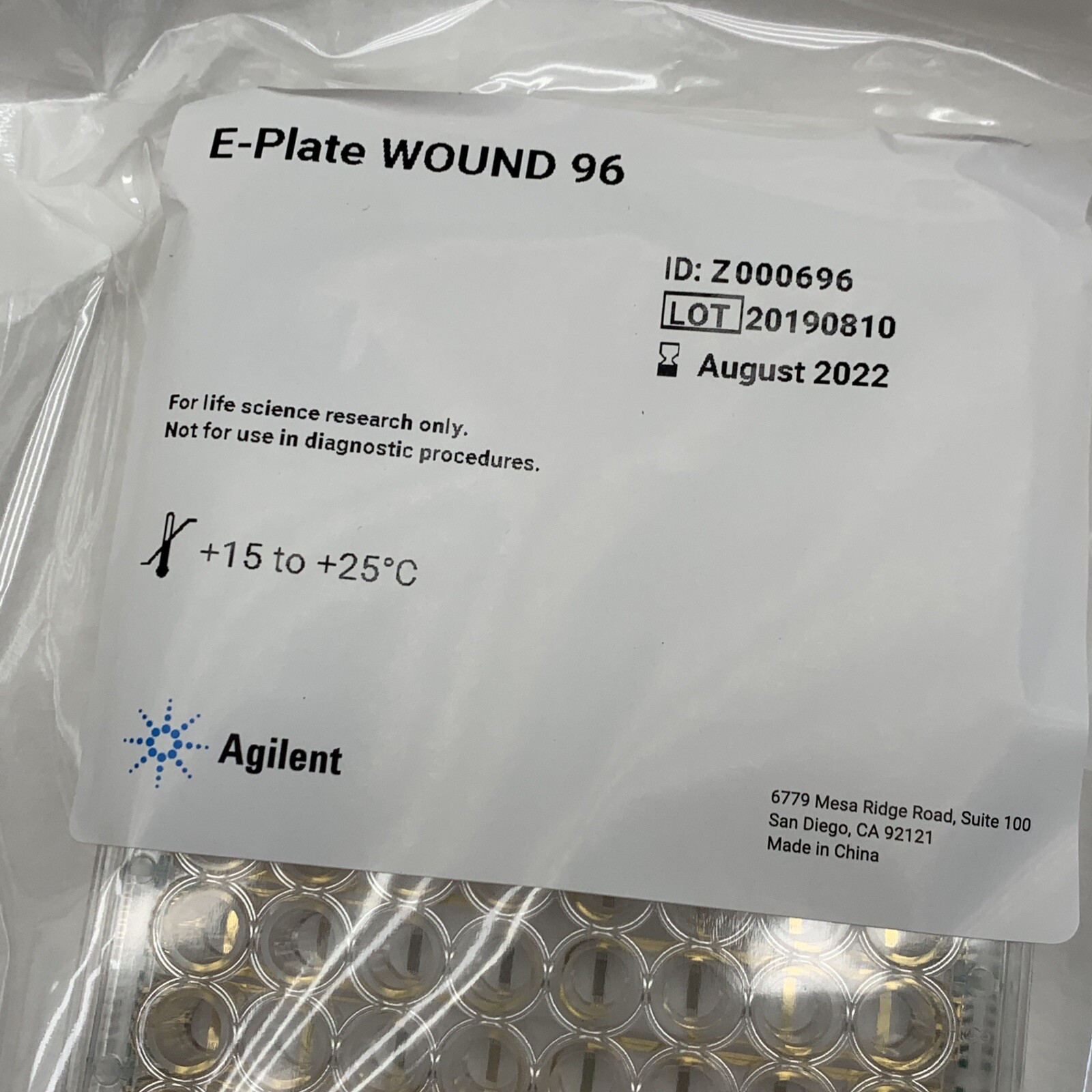 (6-Plates) Agilent 300600980 E-Plate Wound 96, EXPIRED August 2022