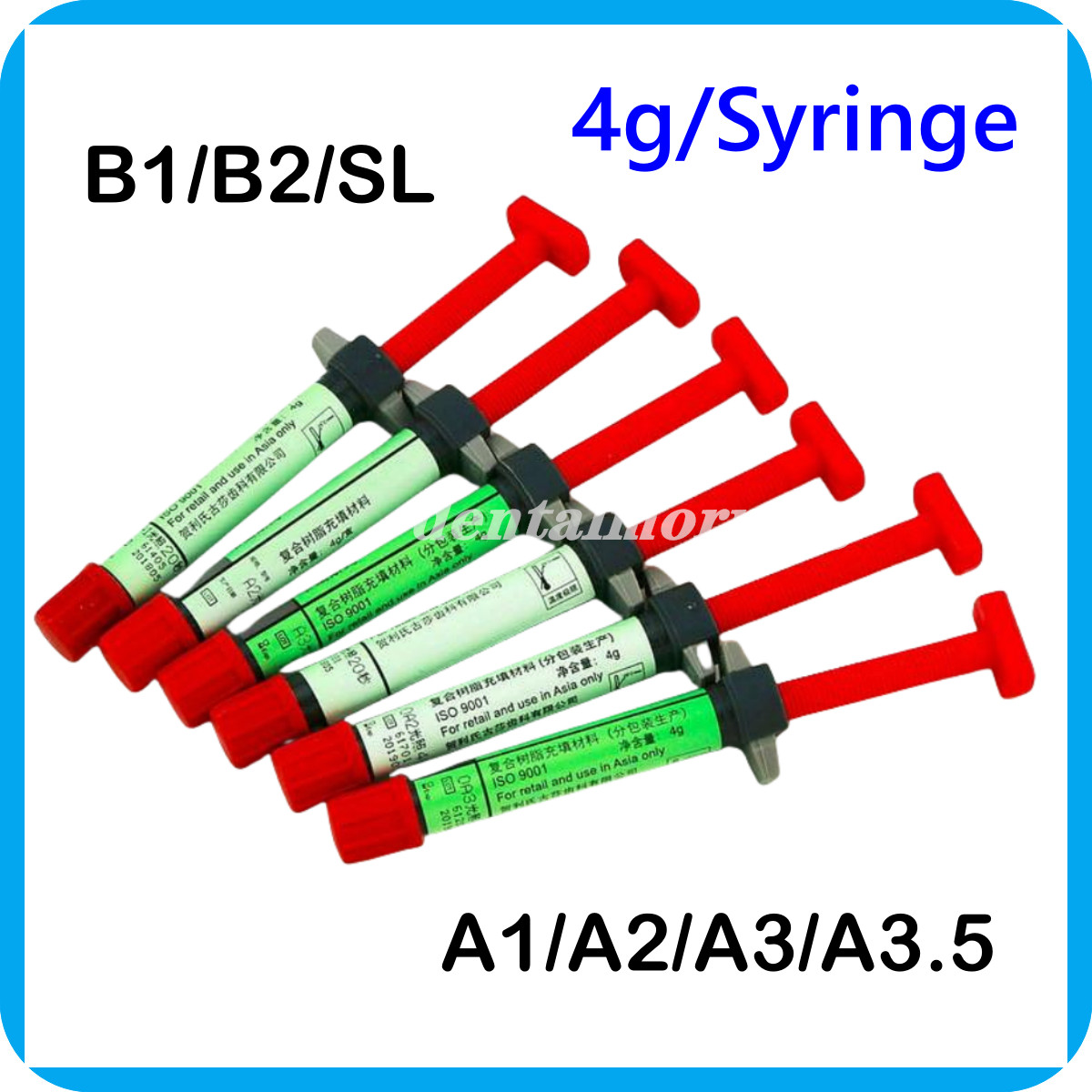 Dental Light Cure Flowable Resin A1 A2 A3 Composite Resin A1 A2 A3 A3.5 B1 B2 SL