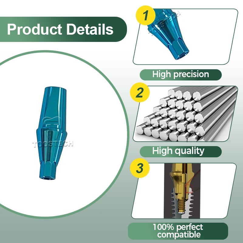 10pcs Titanium straight abutment fits Megagen Blue diamond NC D4.0 GH1/2/3/4mm