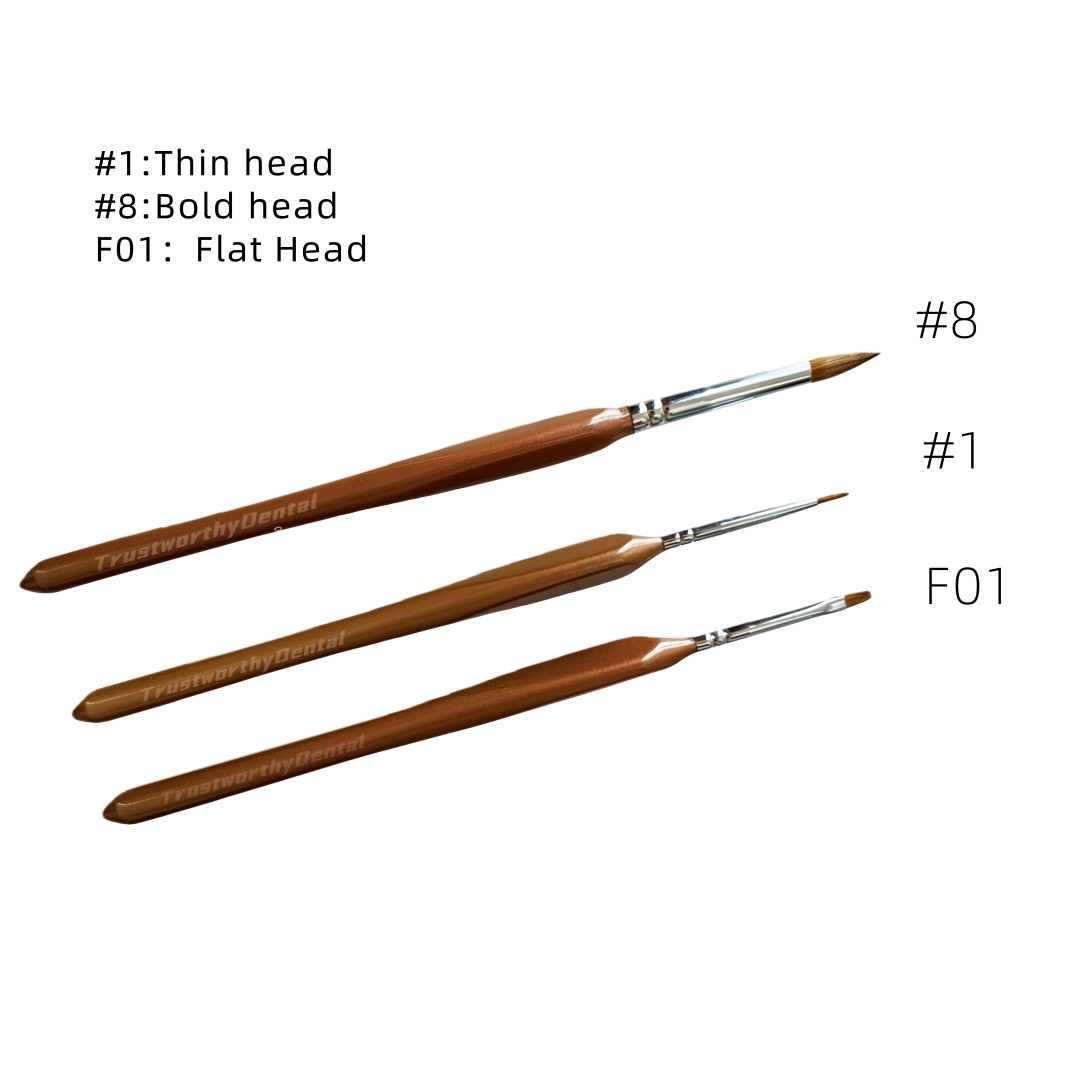 Dental Sable Hair Brush Pen Porcelain Brushes Thin Bold Enamel Silicone Brush