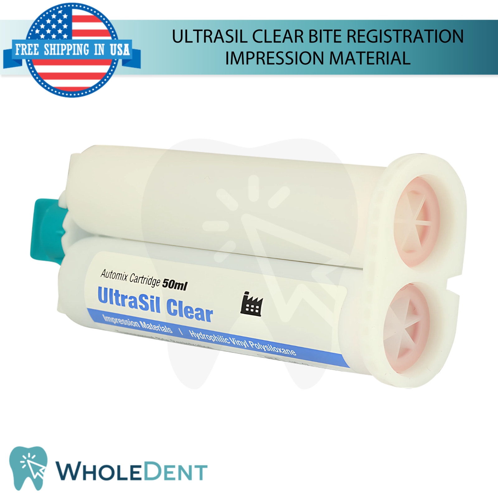 UltraSil VPS Clear Bite Registration Dental Impression Material Cartridge 50ml