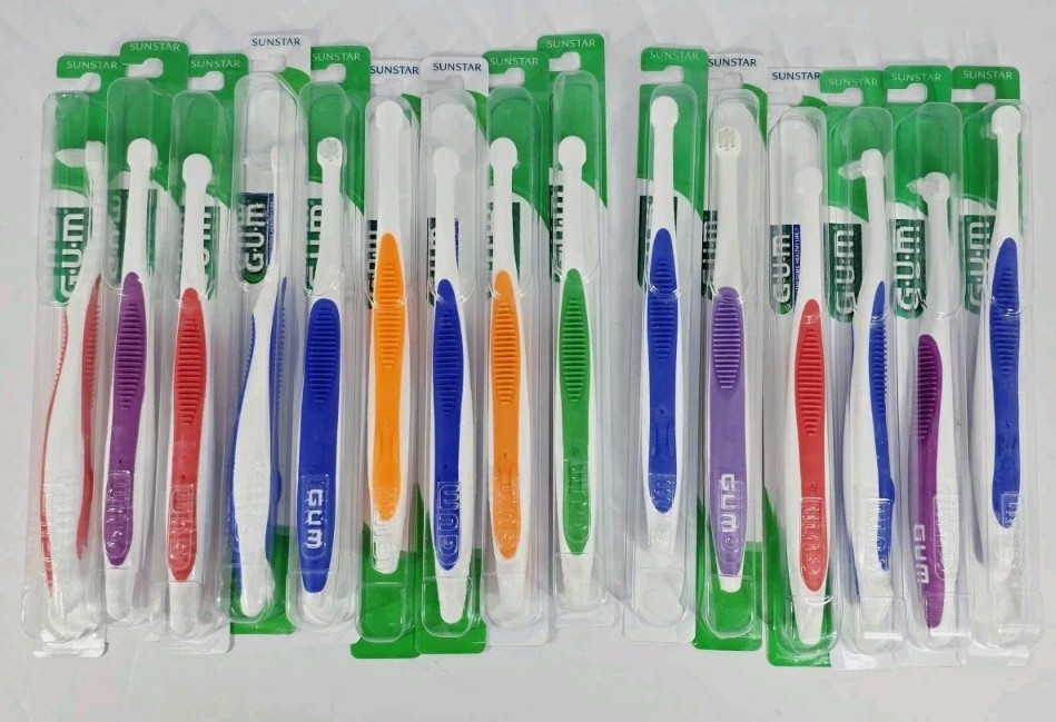 Sunstar 308PD End Tuft Toothbrush Small Tapered Head 15pk Assorted colors