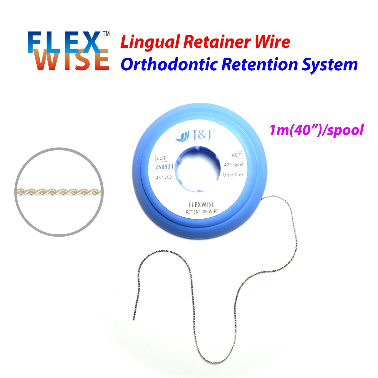 J&J FlexWise™ Orthodontic Stainless Steel Lingual Retainer Retention Wire 40″