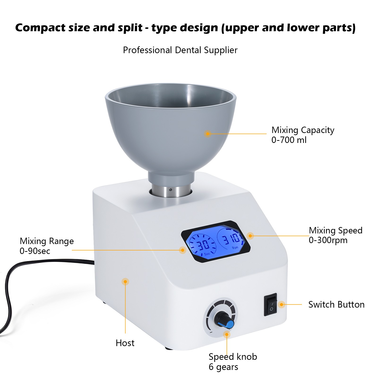 DENTAL LAB DIE STONE IMPRESSION MATERIAL ALGINATE MIXER 110V or 220V