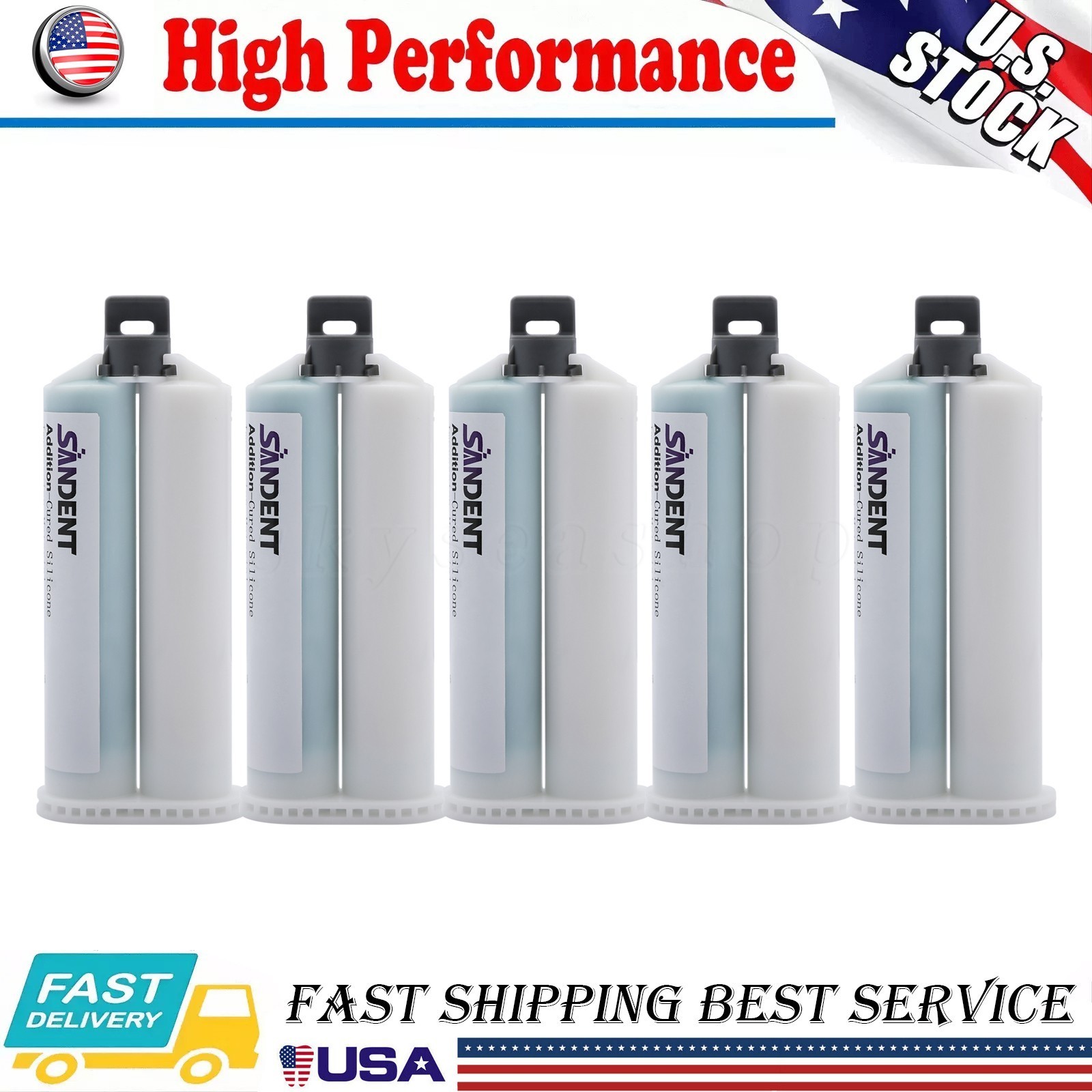 Heavy Body Fast Set, Dental Impression Material 50mL Cartridge 1-10X