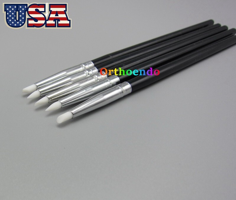 10 Set Dental Composite Resin Veneer Cement Porcelain Brushes Silicone Brush Pen