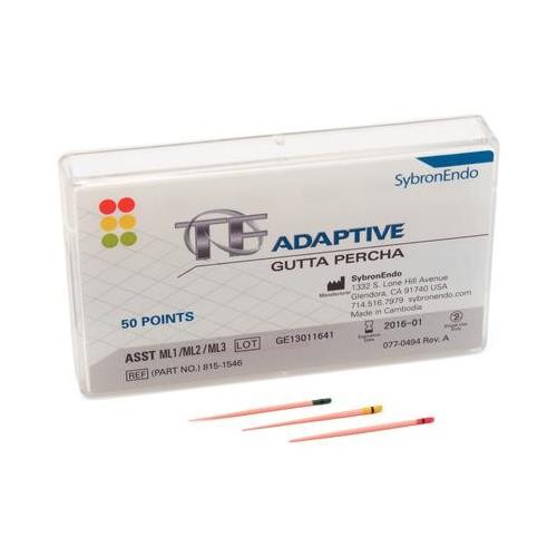 Kerr 815-1546 SybronEndo TF Adaptive Gutta Percha Points Asstd ML1 ML2 ML3 50/Pk