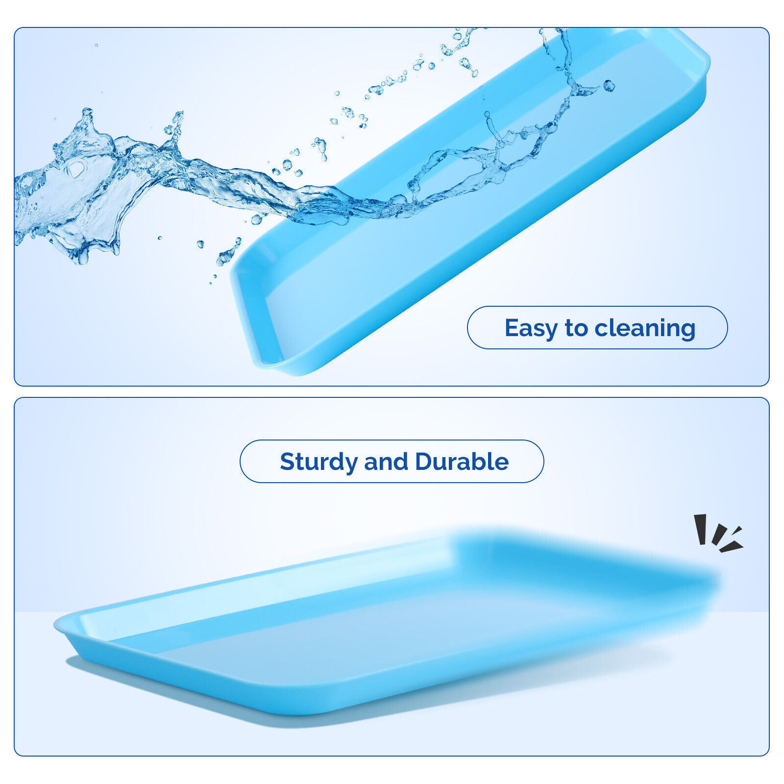 Dental Flat Plastic Tray Size B Autoclavable Instrument Set Up 13.25″ x 9.75″