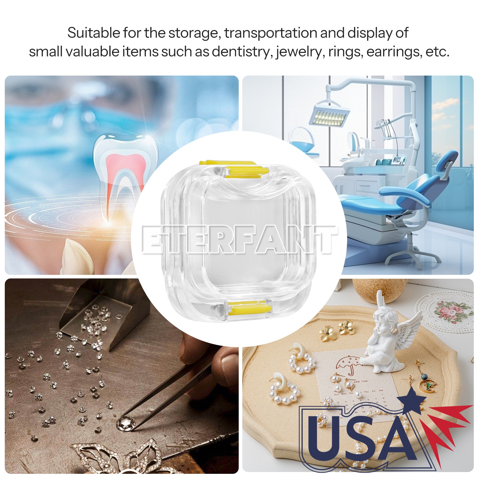 ETERFANT 500pcs Dental Bridge and Crown Pillow Box with Membrane Latch Storage