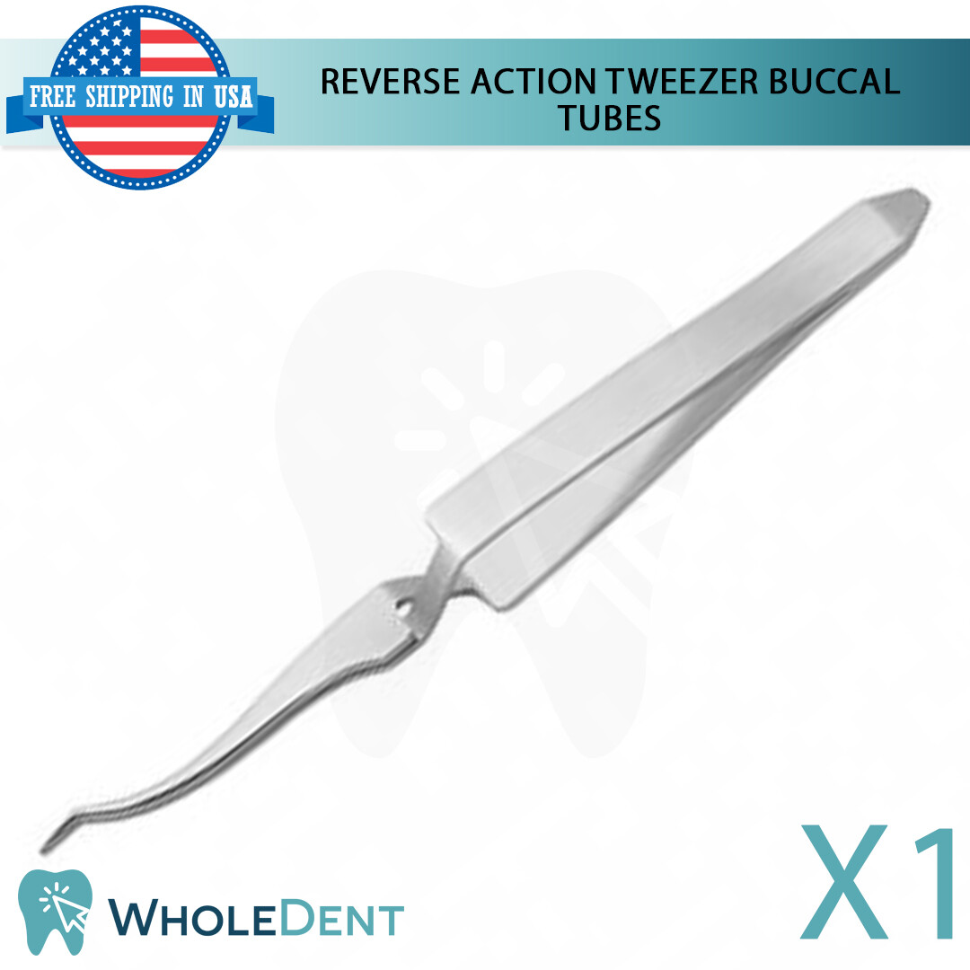0rthodontic Dental Tweezers For Buccal Tubes Reverse Action Self Holding Tool