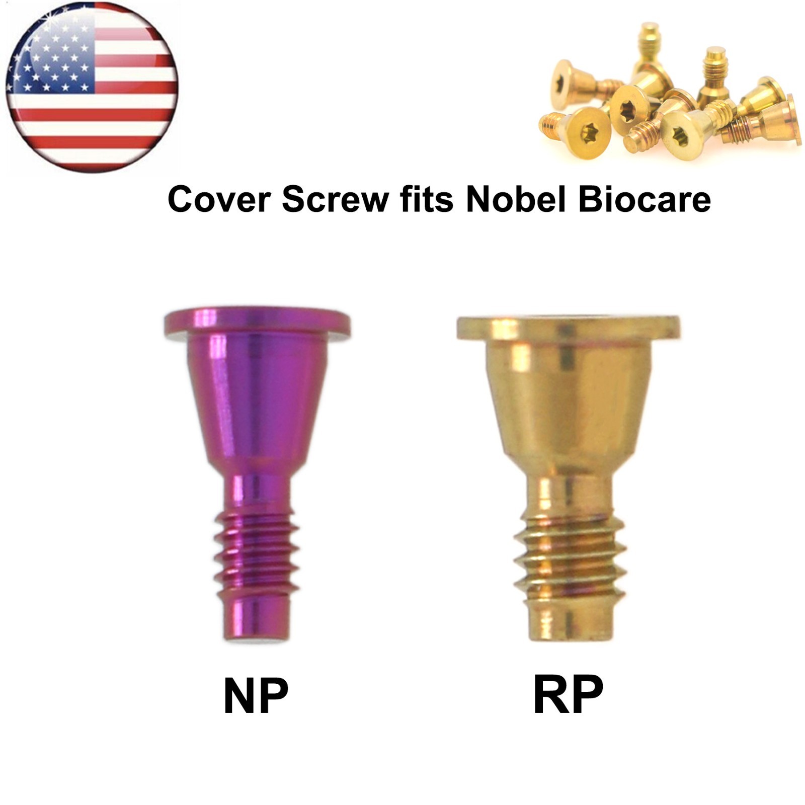 US Dental Nobel Healing Abutment Caps RP/NP Fit NOB Active ∅3.6/5.0/6.0 H3/5/7mm