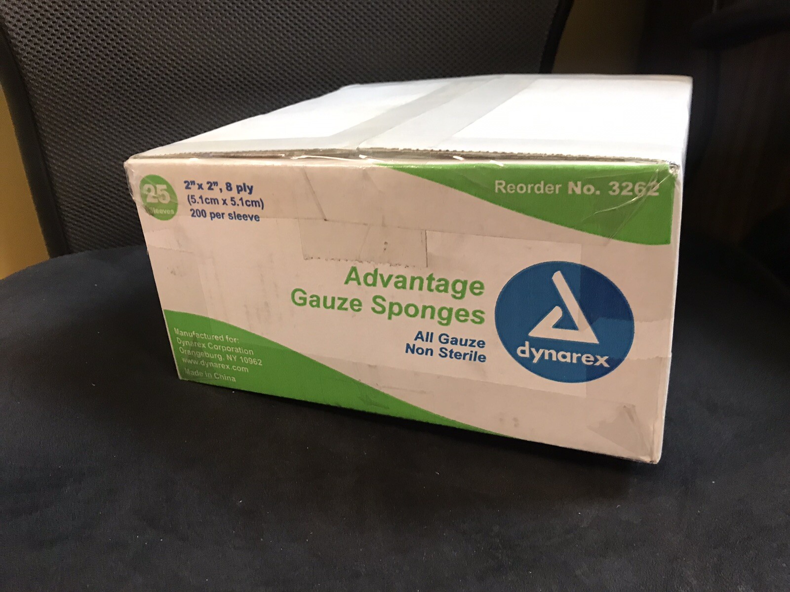 Dynarex 3262 Gauze Sponge, Non-Sterile, 2″ x 2″, 200/sleeve, 25 Sleeve/Cs