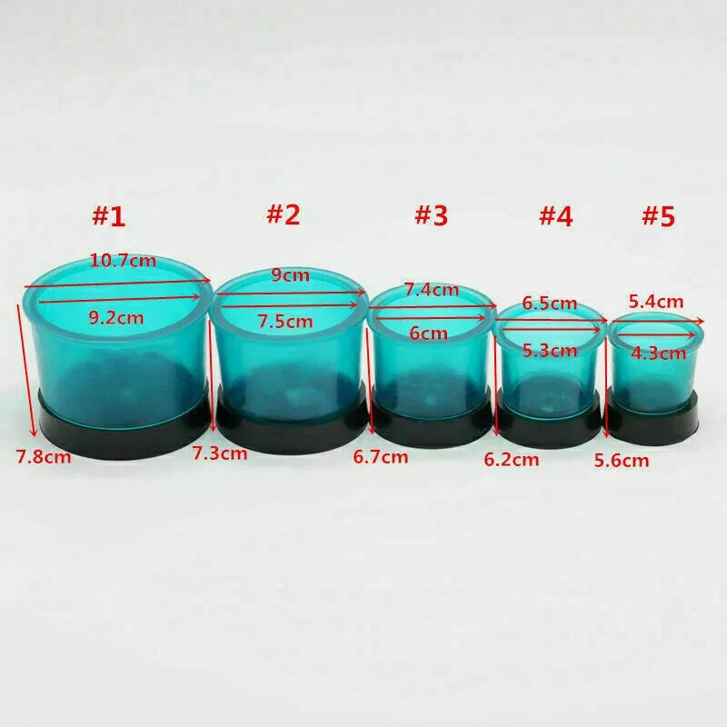 5 Pcs/Set Dental Shaped Formers Round Silicone Rubber Casting Flasks Ring #1-#5