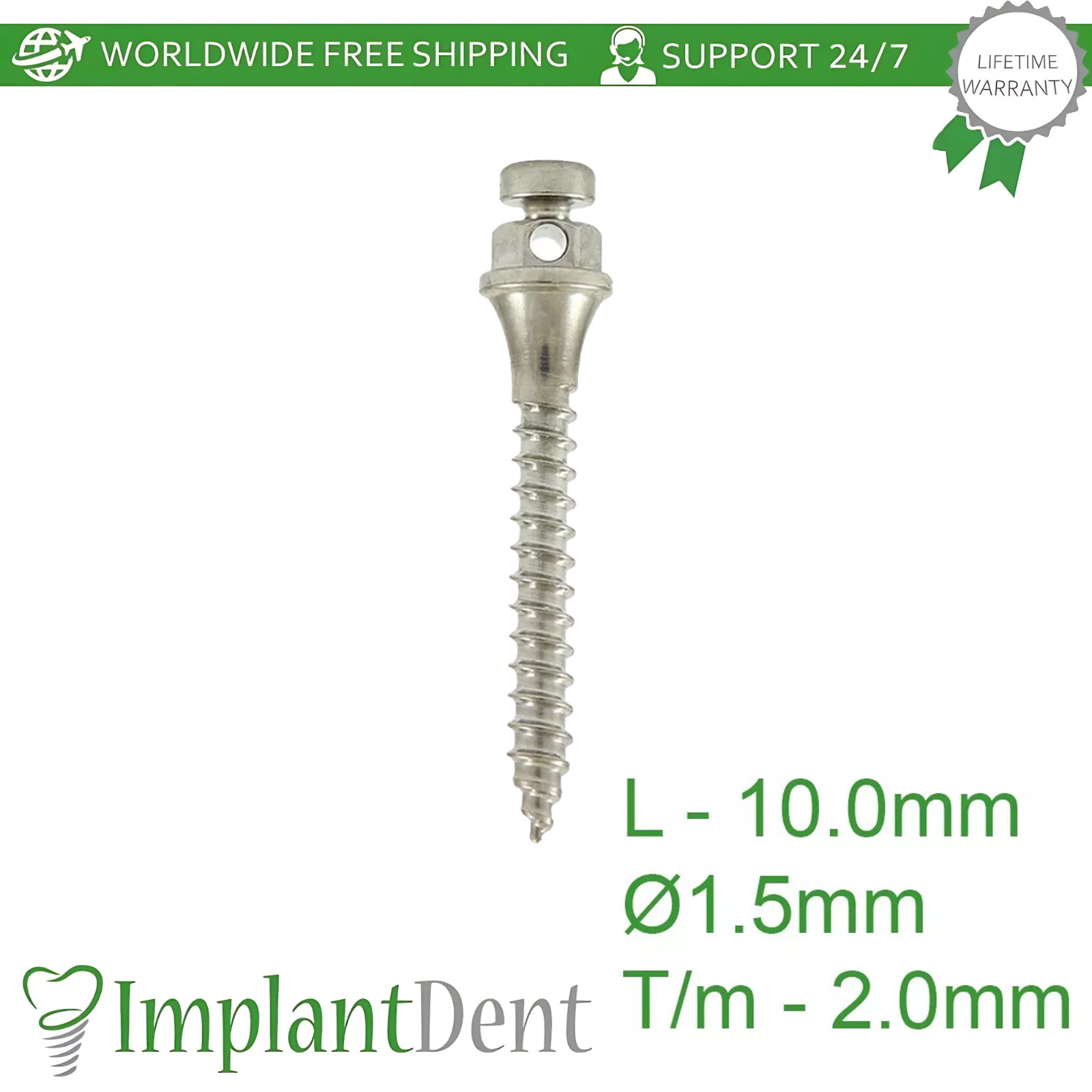 1x Dental Mini-Screw Temp Anchorage Self Drilling Titanium TADs 1.5mm