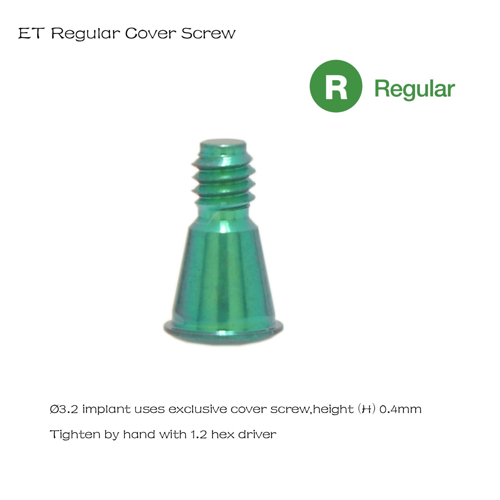 Dental Healing Abutment Cap Compatible with Hiossen ET III SA Regular Platform