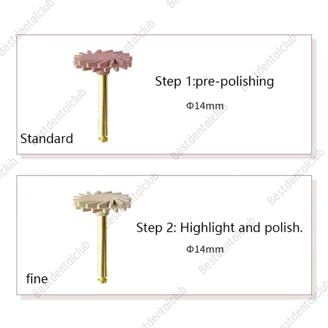 6Pc Dental Composite Polishing Wheel Kit 2-Step Polishing Diamond System RA Disc