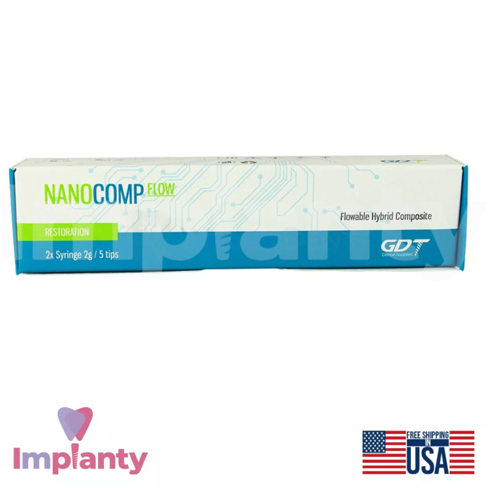 GDT 2g Nan0Comp Flowable Hybrid Composite Light Cured Dental Restorations