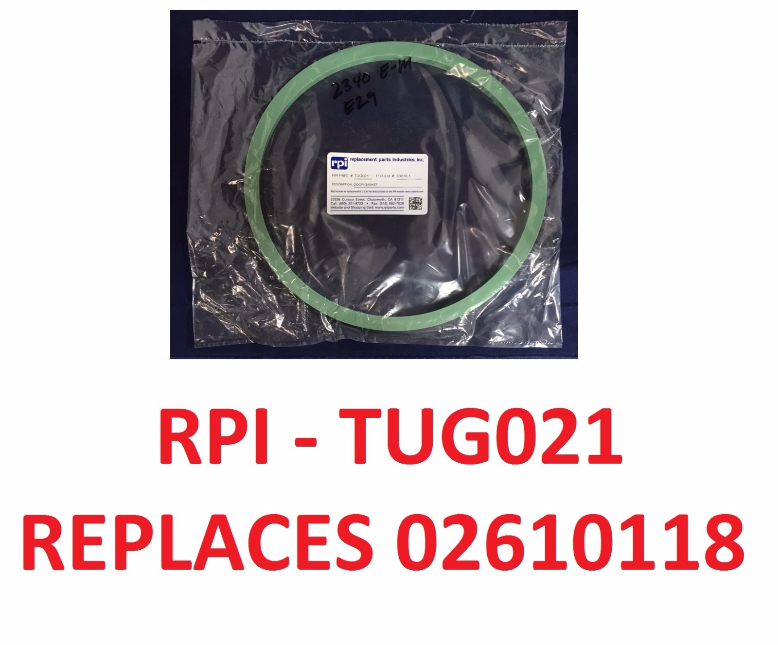 Door Gasket Seal for 2340M & EZ9 Tuttnauer Sterilizer RPI Serial #8806 & ABOVE