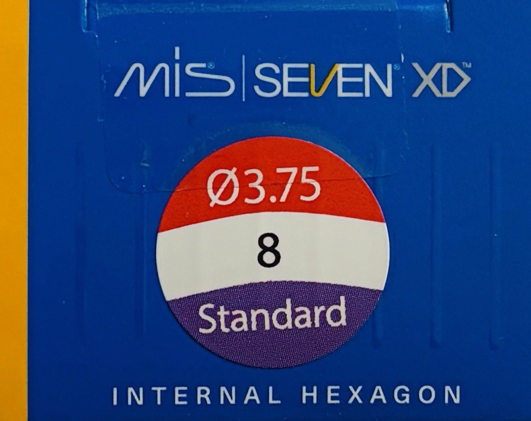 MIS SEVEN / Sirona Implant 3.75mm x 8mm Standard Platform Internal Hex