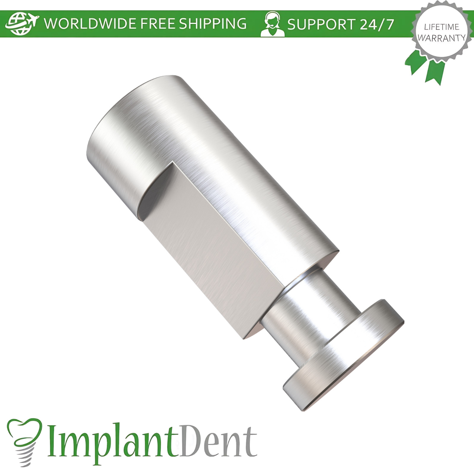 X5 Dental Fixture Analog Ø4.5mm DENTlUM® Compatible Int Hex Stainless Steel
